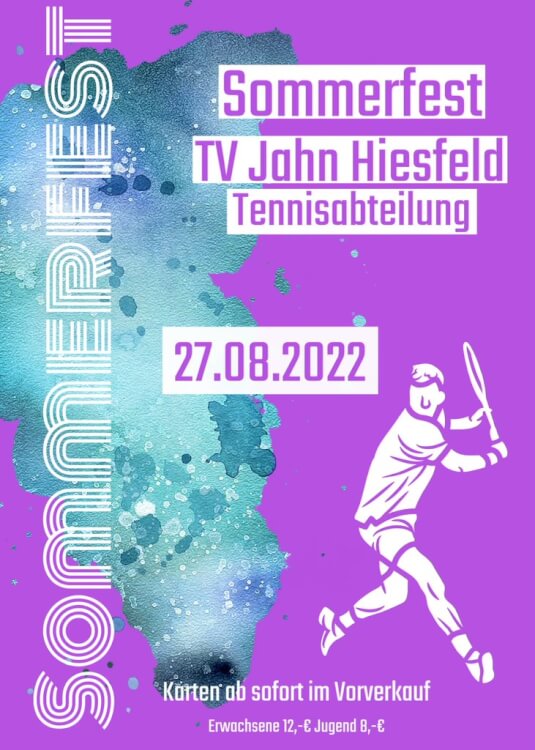 Sommerfest der Tennisabteilung am 27.08.2022 – schnell noch Karten sichern!