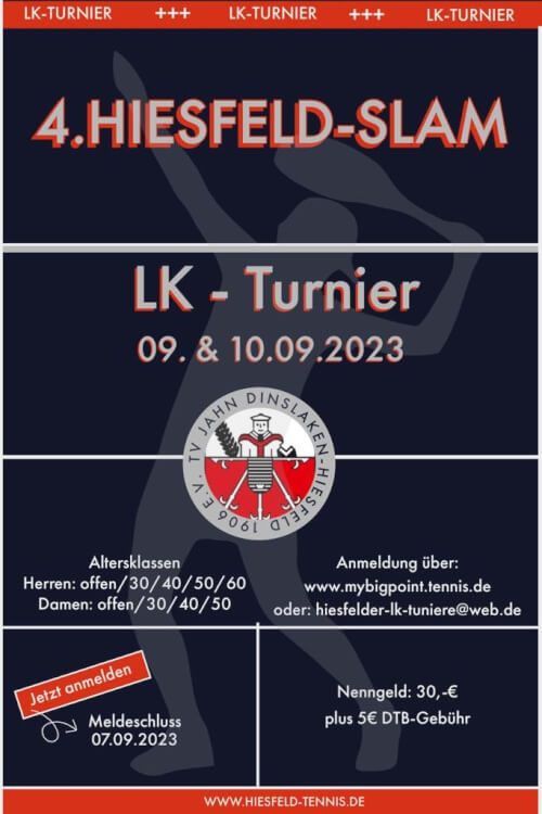 4. Hiesfeld-Slam – LK Turnier am 9./10.09.2023