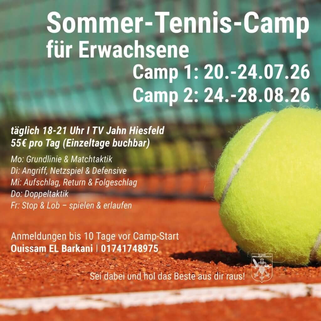SOMMER TENNIS-CAMP für Erwachsene