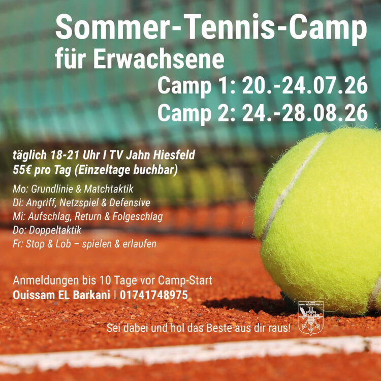 SOMMER TENNIS-CAMP für Erwachsene
