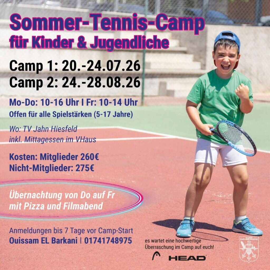 Tennis Sommer Camp 2026 für Kinder und Jugendliche